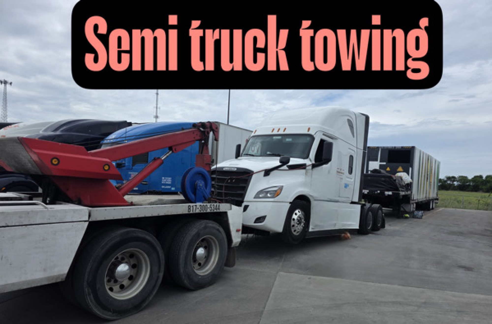 Semi truck towing service for Pitbull Heavy Duty Towing in Dallas Texas